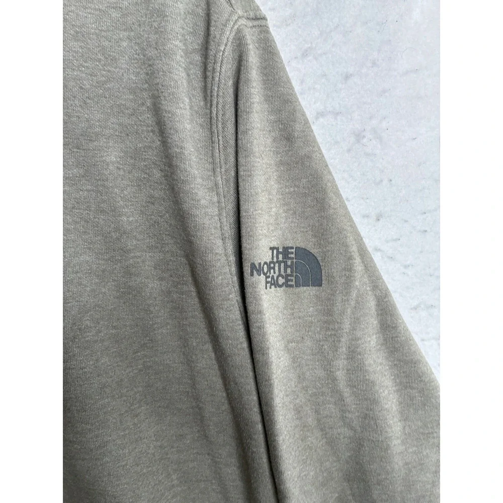 The North Face Mens XL Olive Green Heather Fleece Hoodie L&L Mechanical Graphic